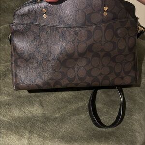 Coach Dark Brown Signature Shoulder Bag